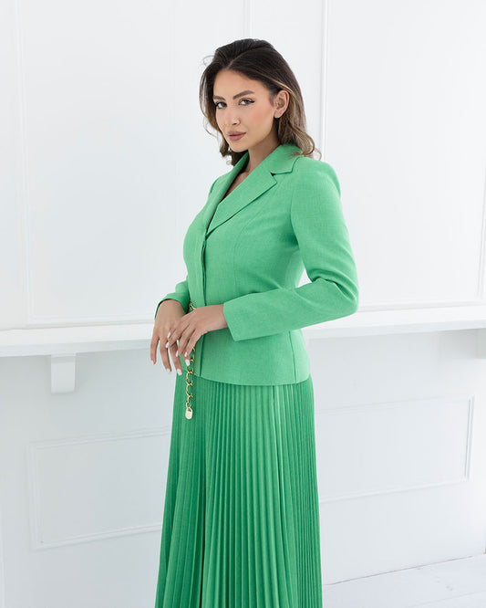 Elanora | Gizia Green pleated Set