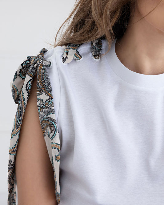 Tessora | Patterned Pants & Cotton Top Set