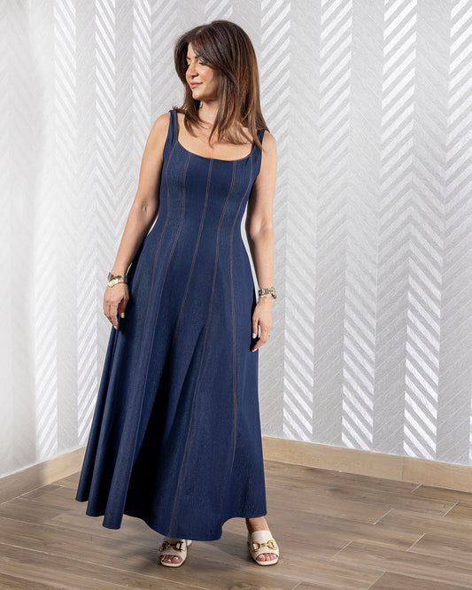 Ingrid | Sleeveless Denim Maxi Dress