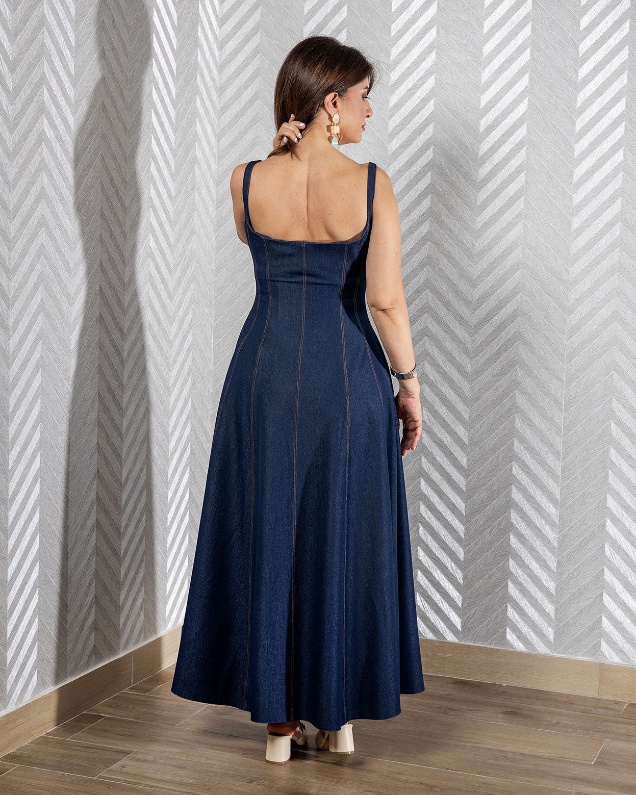 Ingrid | Sleeveless Denim Maxi Dress