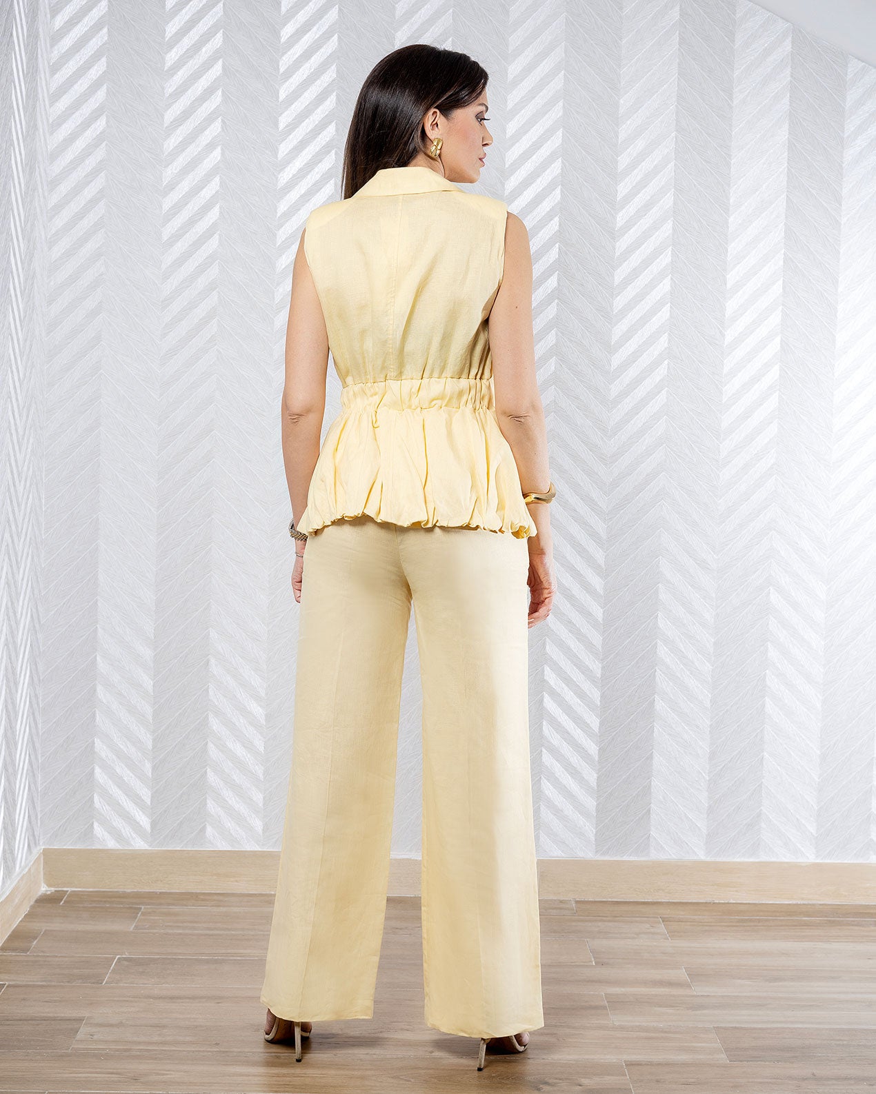 Mellow Set | Butter Yellow Linen Gilet & Pants