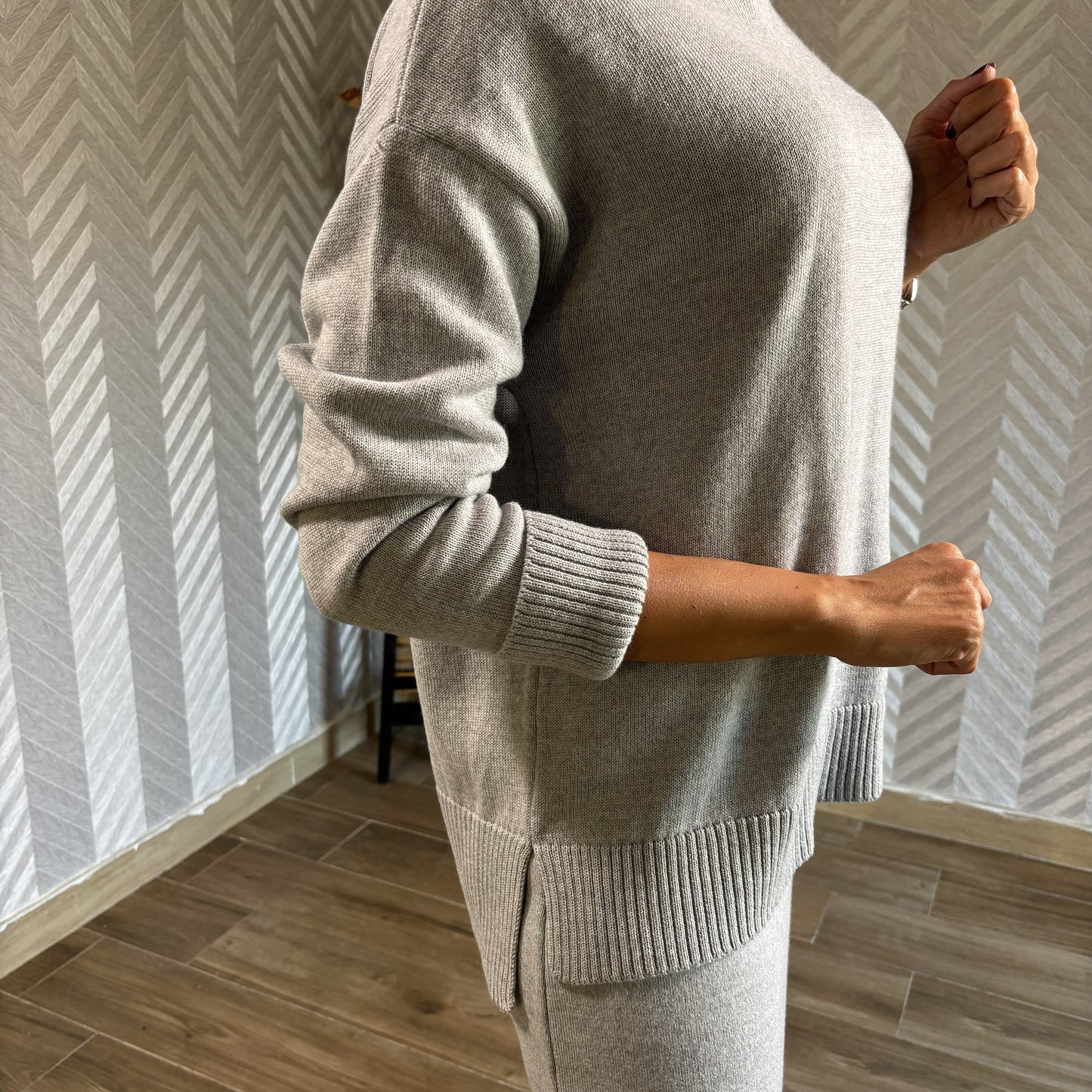 Elvane | Light Grey Wool Turtleneck Sweater