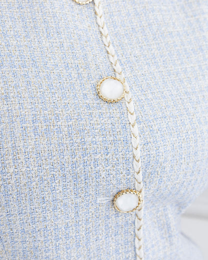 Serelisse | Gizia White & Blue Tweed Set