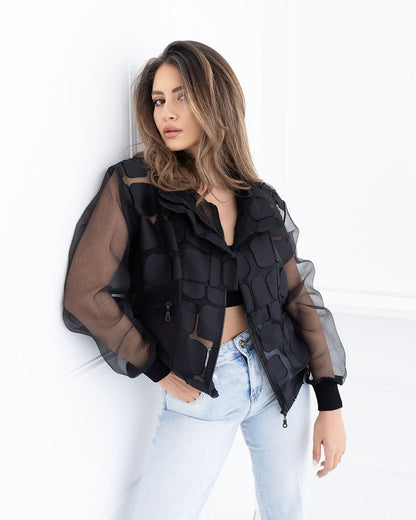 High-Waisted Flare Jeans with Subtle Strass