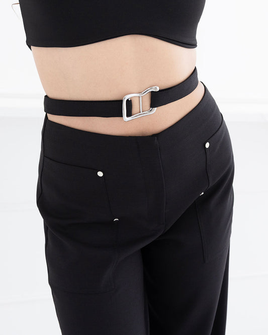Aura | Statement Pants with built-in wraparound belt