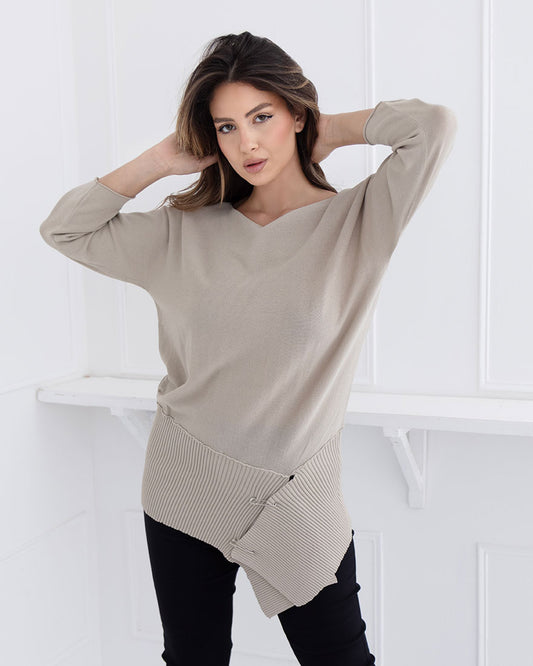 Kaelira | Asymmetric Pin-Detailed Top