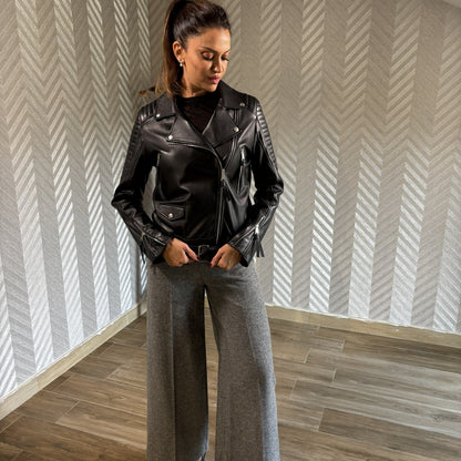 Noirvane | Black Leather Biker Jacket