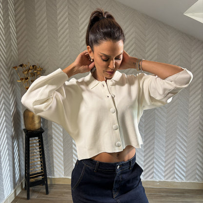 Ivoria | White Tricot Cardigan