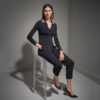 Celesta | Studded V-Neck Top