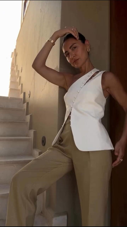 Rosina | Chic One-Shoulder Asymmetrical Elegance