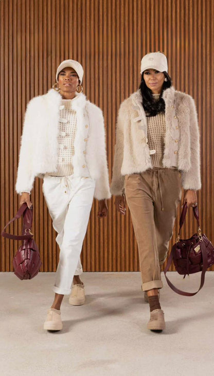 Isabella | Plush Buttoned Fur Jacket