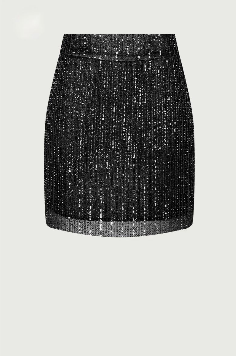 Noa | Sequined Black Mini Skirt