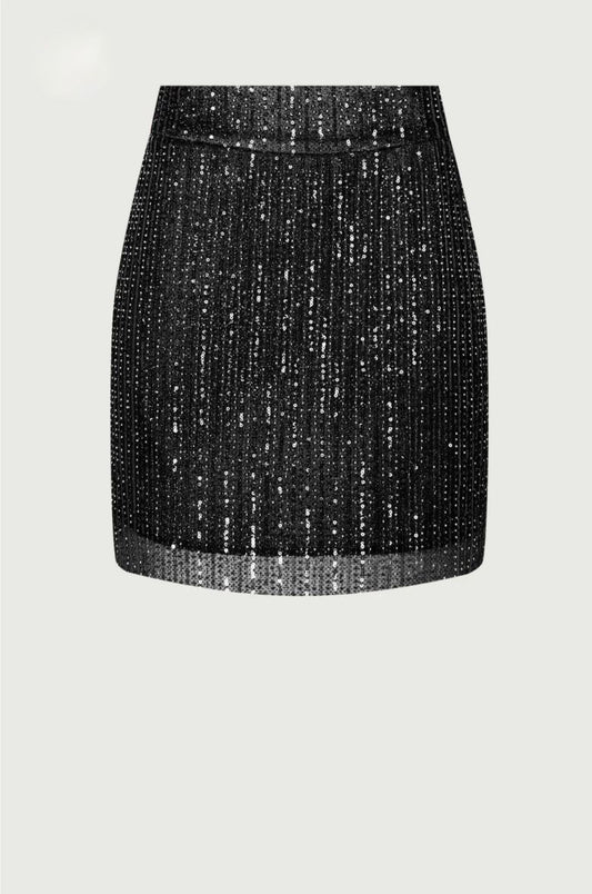 Noa | Sequined Black Mini Skirt