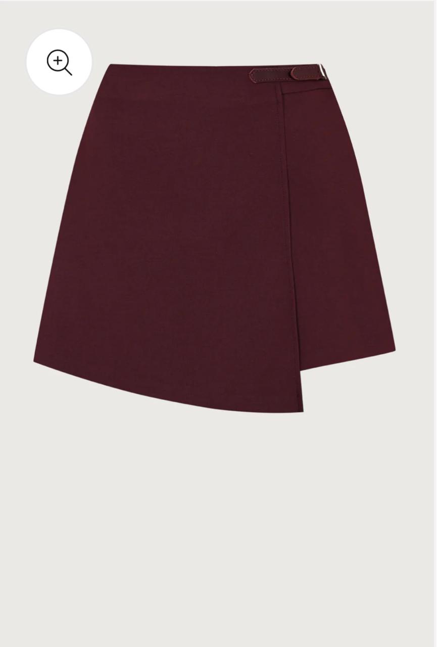 Sereen | Burgundy Asymmetrical Wrap Skort