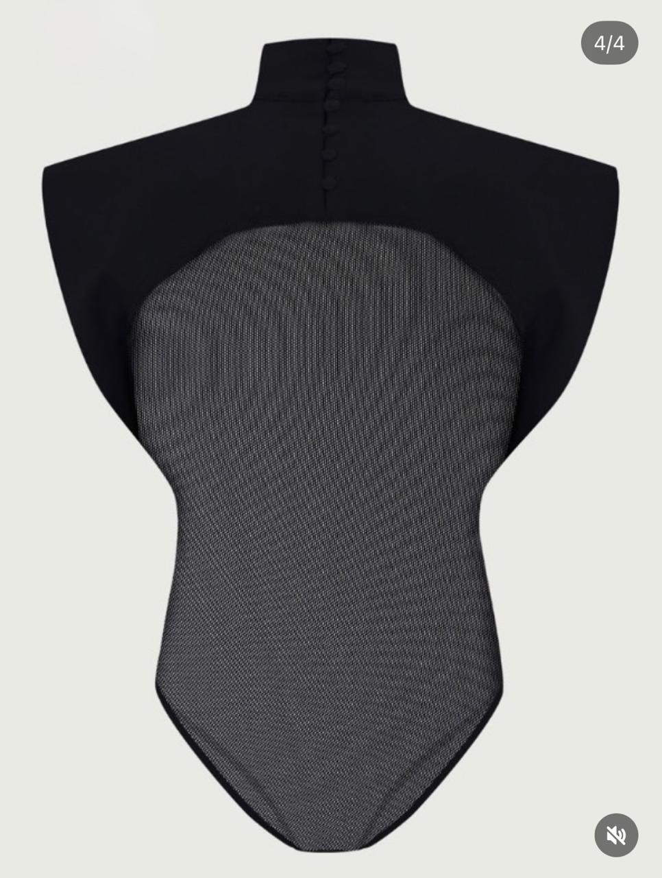 Nixi | Structured Bodysuit with Textured Contrast