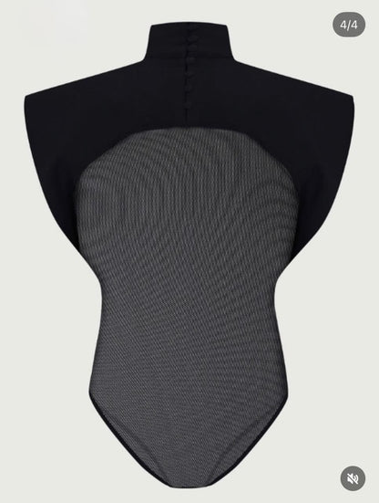 Nixi | Structured Bodysuit with Textured Contrast